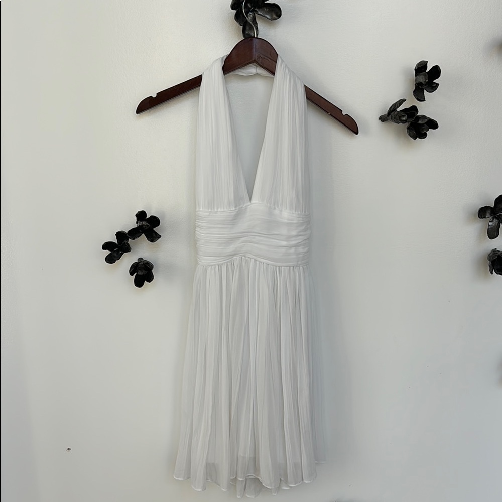 Elegant White Halter Dress